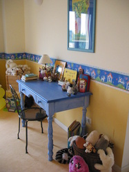 Kinder slaapkamer in geel blauw Spanje